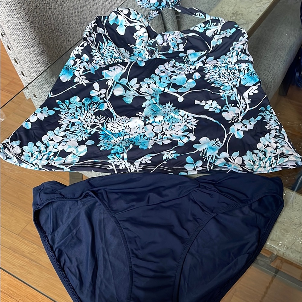 Floral Blue and White Swimsuit Set by Jets by Jessika Allen